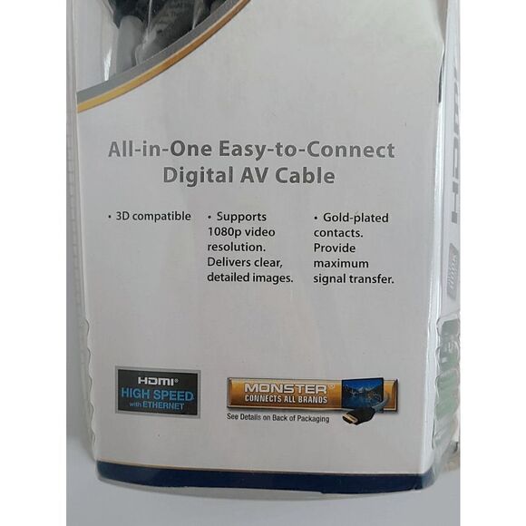 Monster Cable High Performance HDMI Cable - 6-ft NEW IN SEALED BOX - Picture 4 of 8